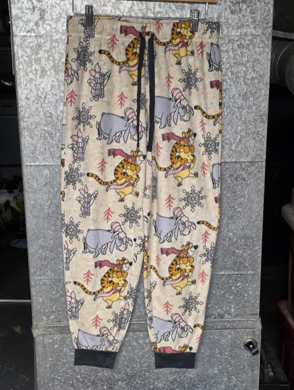 Disney Fleece Winnie the Pooh Tigger Eeyore Piglet Drawstring PJ Pants womens sm